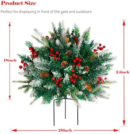 lighted christmas urn filler, 1 pack 24 inch, close-up detail