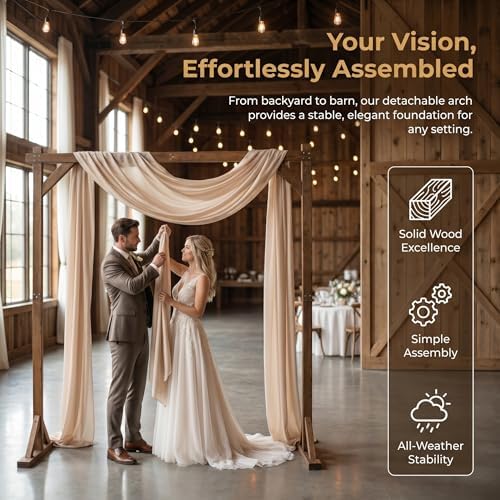 thorise 7.3ft wooden wedding arch stand square wood, package contents