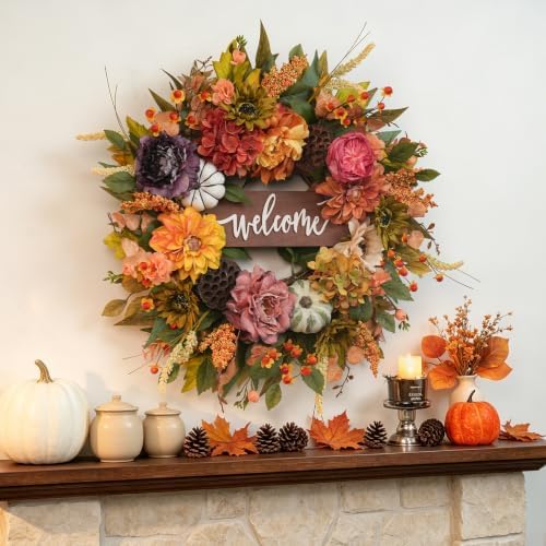 fall wreaths for front door 24 inch autumn shown in use