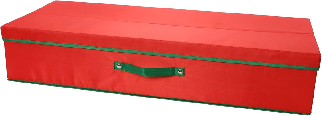 Household Essentials Holiday Gift Wrap Organizer with Lid, Red and Green