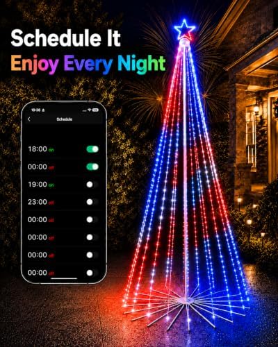 10ft smart 3d rgb animated outdoor christmas cone on a desk or shelf