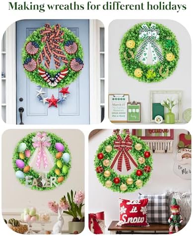 ddhs 23 inch large boxwood wreath for front, package contents