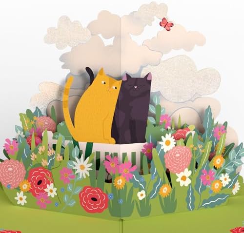 Lovepop Love Pop-Up Card for Her and Him - 3D Greeting Cards for Boys, Girls, Men, Women - I Love Mew Cats - 5" x 7" Card - Blank Notecard & Envelope Included
