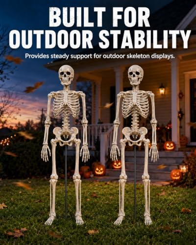 2PCS Skeleton Stand for 5-5.6 FT Giant Skeletons,【Skeleton Not Included】