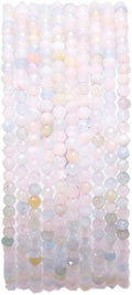 Faceted Natural Morganite Stone Round Loose Semi Gemstone Beads for Jewelry Making 2-2.5mm 38cm