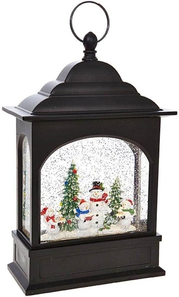 RAZ Imports Snowman Caroler Lighted Water Lantern 11 Inch Lighted Christmas Snow Globe with Swirling Glitter