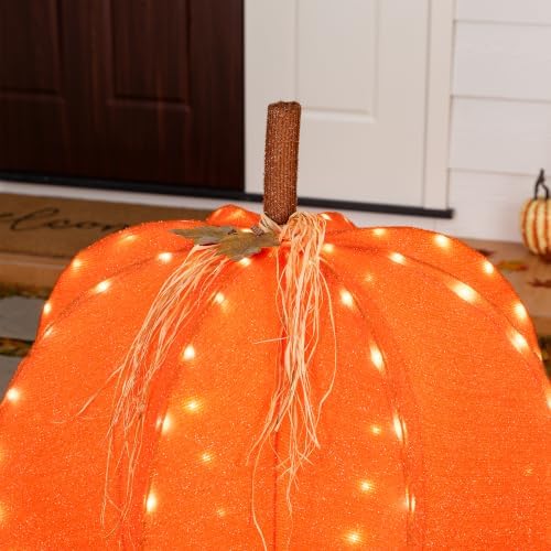 glitzhome fall lighted outdoor decor, 32" d 3d, front angle view