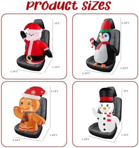 christmas inflatable car decoration car buddy with 12v, side view
