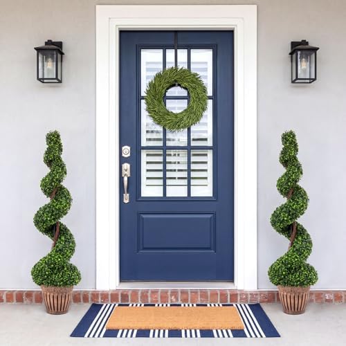 goplus 4 ft artificial boxwood spiral topiary tree shown in use
