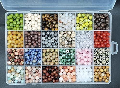 6mm natural round stone beads real gemstone beading, close-up detail