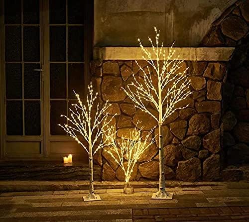 birchlitland lighted birch tree 6ft 330l warm white, close-up detail