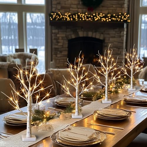 pabipabi lighted birch tree with led lights christmas shown in use