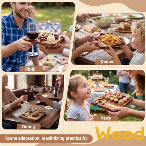 silifine 6 pcs wine appetizer plates with wine showing dimensions