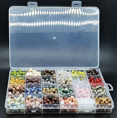 6mm natural round stone beads real gemstone beading, side view