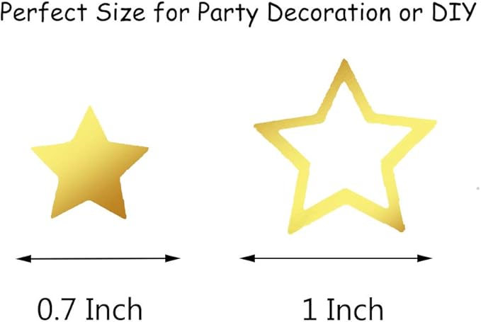 Confetti Star Metallic Foil Confetti Sprinkles for Wedding/Birthday/Festival Party Decorations 1.5OZ(Gold, 24mm&18mm)