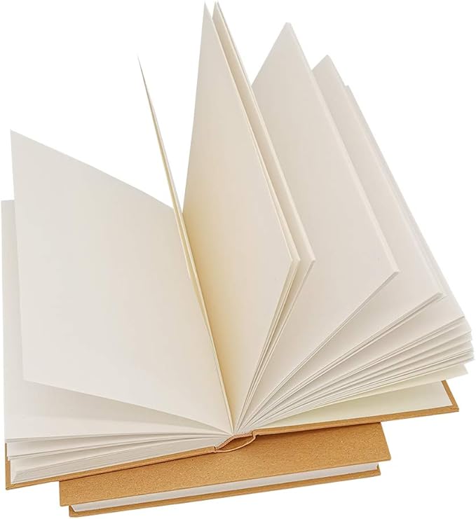 5.5x8.25 Sketch Book, Pack of 3, 360 Sheets (68lb/100gsm), Hardcover Bound Sketch Notebook, 120 Sheets Each, Acid Free Blank Drawing Paper, Ideal for Kids & Adults, Kraft Cover