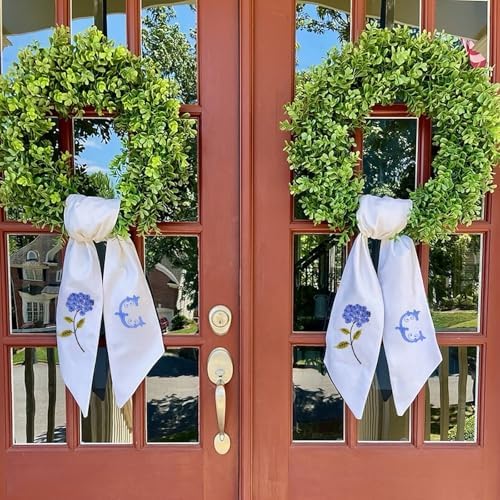 boxwood wreath for front door spring summer wreaths showing dimensions