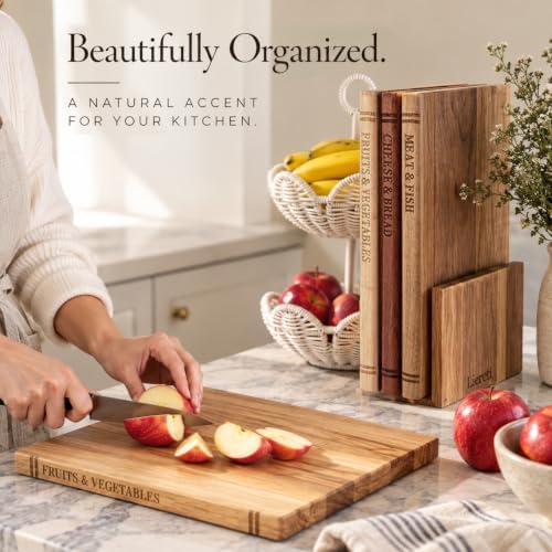 premium book cutting board set with stand –, view 10