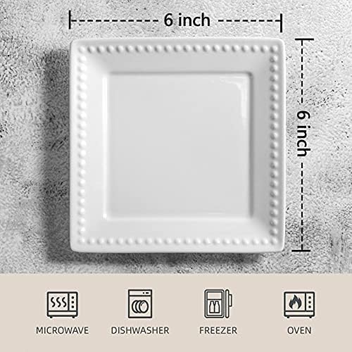embossed ceramic appetizer & dessert plates - set shown in use