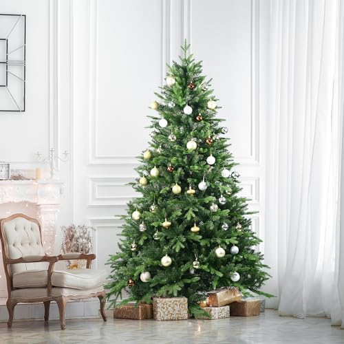 treepool 7.5ft unlit artificial christmas tree, 2652 pe on a desk or shelf