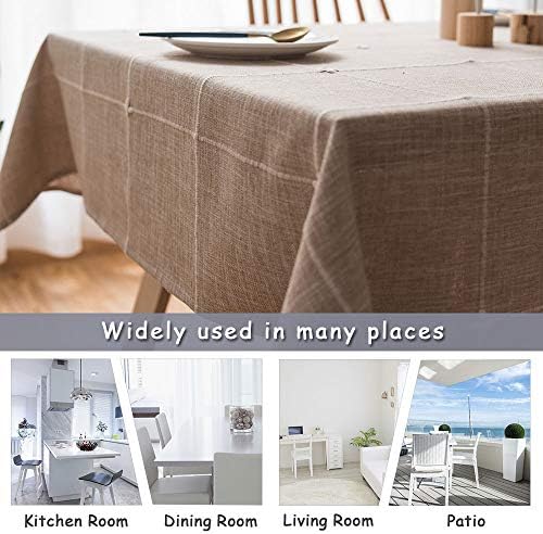 ColorBird Solid Embroidery Lattice Tablecloth Cotton Linen Dust-Proof Checker...