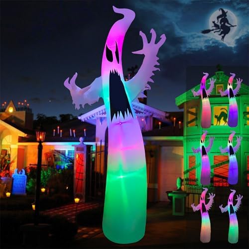 seasonblow 12ft halloween inflatable terrible ghost outdoor decoration showing dimensions