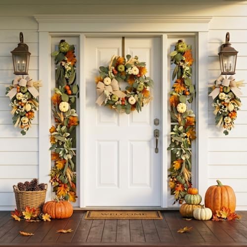 valery madelyn 6ft fall garland for mantle with, package contents