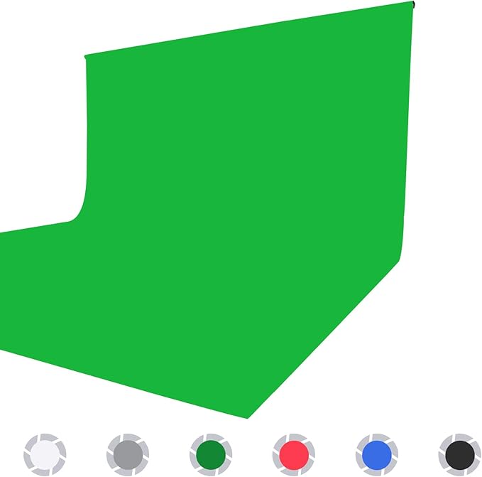 ISSUNTEX 6X9 ft Background Muslin Backdrop, Photo Studio, Collapsible High Density Screen for Video Photography and Television-Green