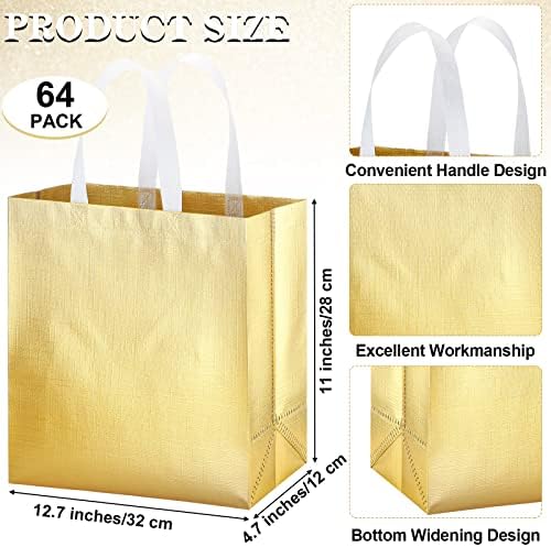 zhehao 64 pcs gold reusable grocery bags 12.7 shown in use