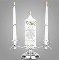 3 Unity Floral Candles for Wedding Ceremony Set with Silver Holder, Wedding Accessories for Reception
