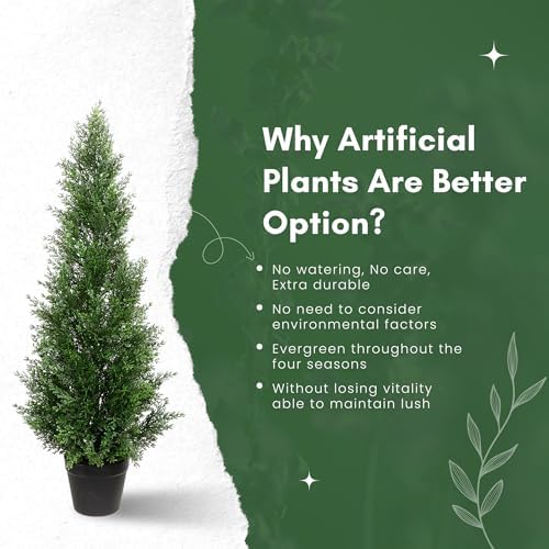 3ft artificial cedar tree – outdoor cedar tree, front angle view
