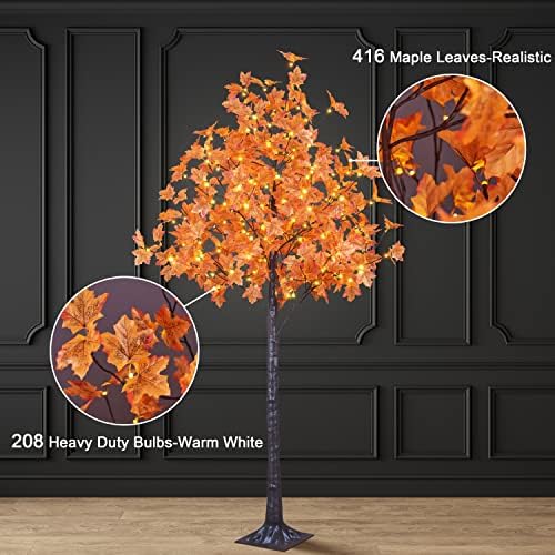 lightshare 7ft led lighted maple tree - dotted, close-up detail