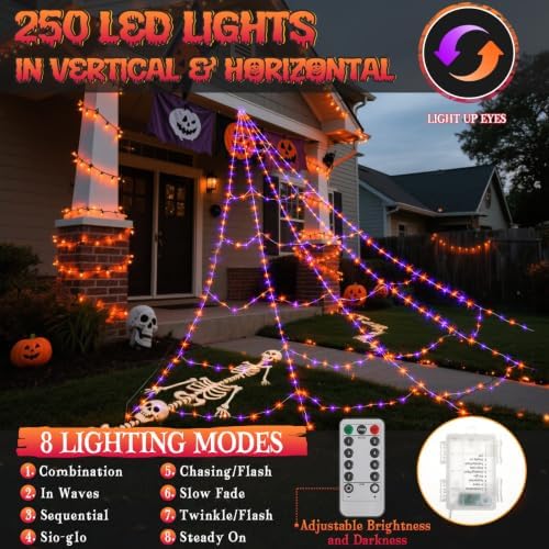 halloween spider web lights decor+2 animatronic 34'' jumping, package contents