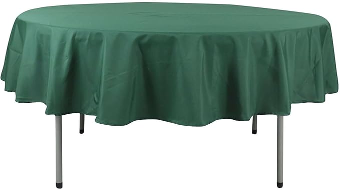 Efavormart Round Tablecloth, 90 Inch Stain & Wrinkle Resistant Washable Table Cloth, Decorative Polyester Fabric Table Cover for Banquet, Wedding, Dining- Hunter Green