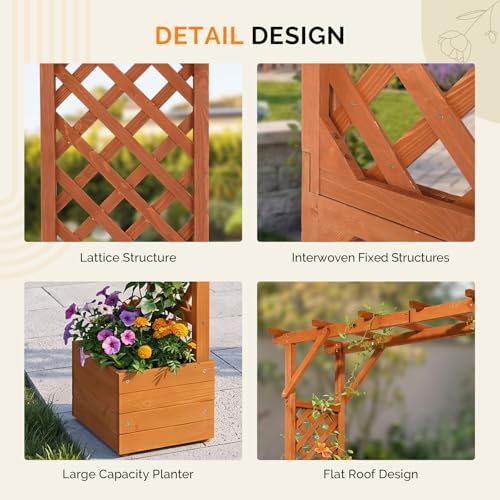 vingli wooden garden arbor with planter, wedding arch, package contents