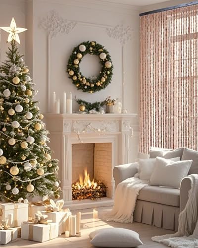 52 strands handmade natural beaded curtain for doorways, close-up detail