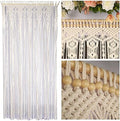 natural beige beaded door curtain, handmade wood bead, main product view