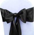 Babenest Satin Chair Sashes Ties Upgraded 30 pcs Chair Ribbons Bows for Wedding Banquet Party Christmas Baby Shower Events Decoration (Black)
