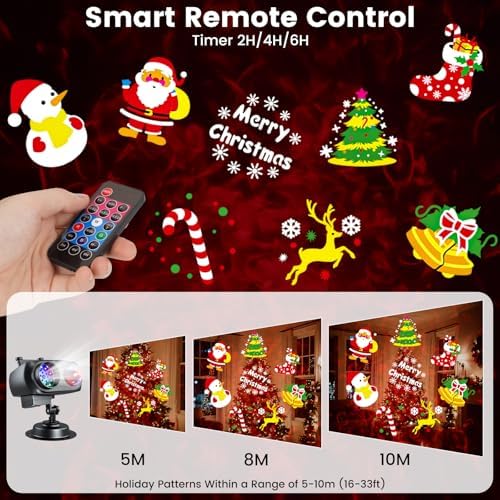 Halloween Christmas Projector Lights Outdoor，LED Projector Lights,2-in-1 Dual...