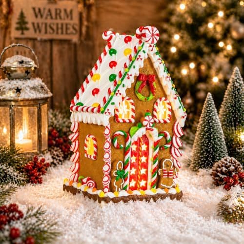 moments in time gingerbread village house 13.78”h handcrafted shown in use