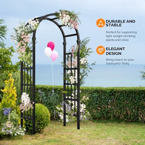 vingli vinyl garden arbor, pvc wedding arch for showing dimensions
