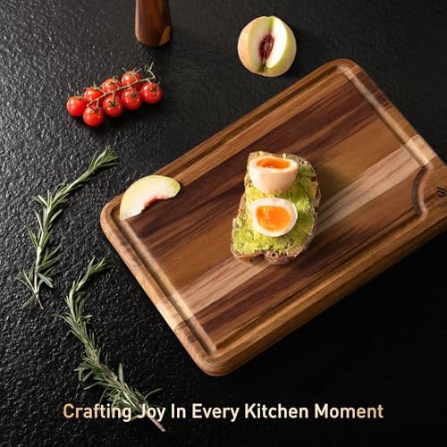 teak wood cutting boards for kitchen 17'' wooden, view 9