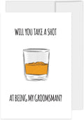 Andaz Press Groomsmen Proposal Cards with Envelopes, Set of 16 Will You Take A Shot at Being My Groomsman Proposal Cards, Includes 10 Groomsman, 3 Best Man, 3 Ring Bearer 4 x 6-inch Cards