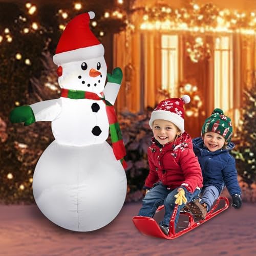 4ft inflatable snowman christmas decoration outdoor with led showing dimensions