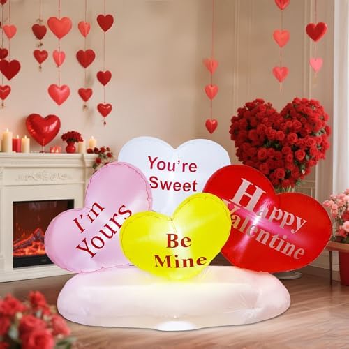 yofit 6 ft long valentine's day inflatable hearts, package contents