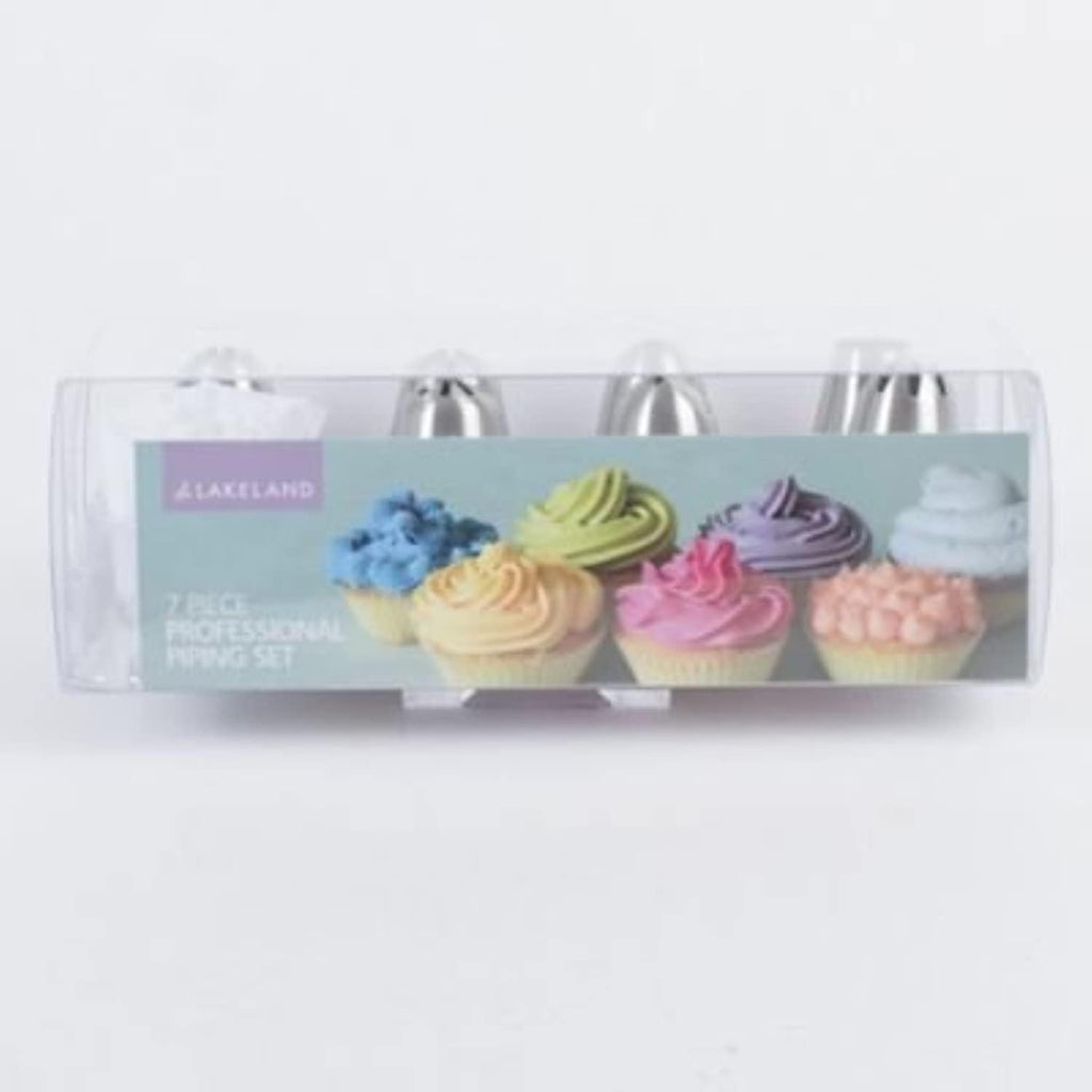 Lakeland Piping Nozzles & Reusable Bag Gift Set - 7 Pieces (Nylon, Silver)