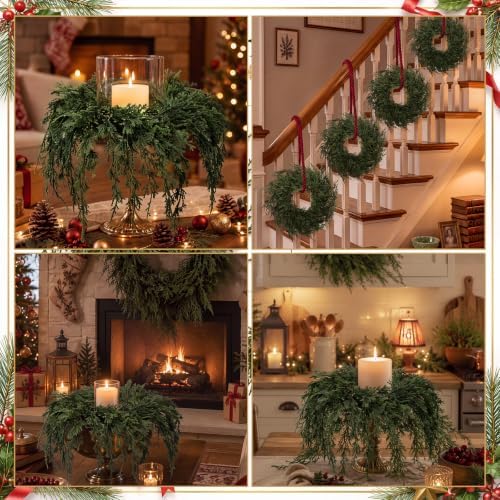 small christmas cedar wreaths 12 inch mini drop, package contents