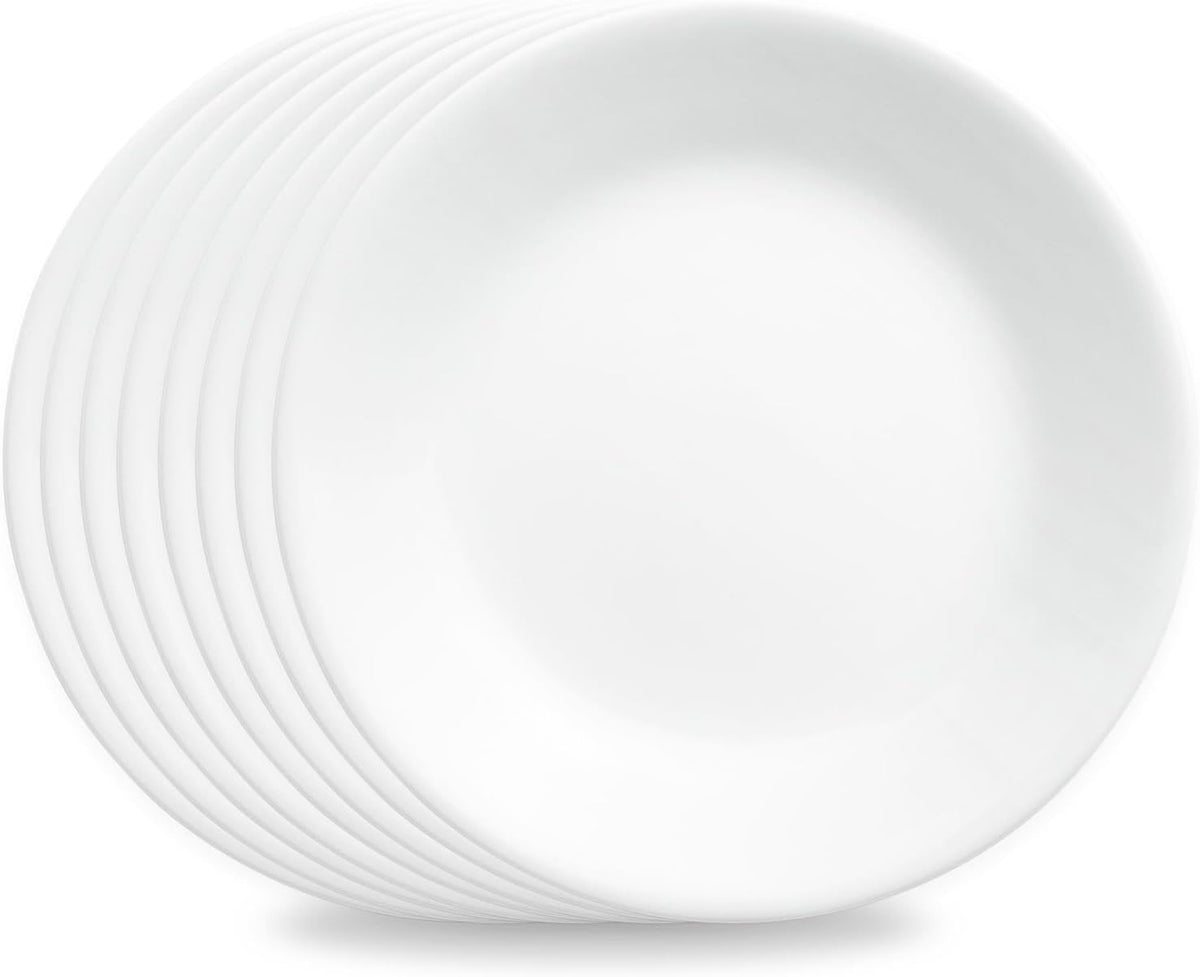 Corelle Winter Frost White 8-Piece 6.75-Inch Appetizer Plate Set