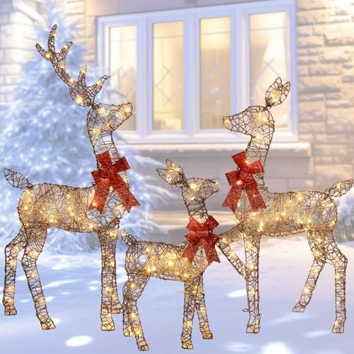 hoyechi 4ft christmas decorations outdoor lighted reindeer –, view 9