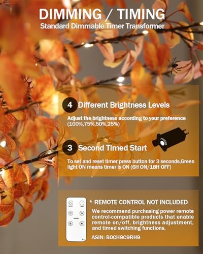 tybeeu 6ft 5-leaf lucky tree with 300 warm, close-up detail